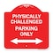 Signmission Physically Challenged Parking W/ Bidirectional Arrow Heavy-Gauge Alum Sign, 18" x 18", RW-1818-23305 A-DES-RW-1818-23305 - alternate 1